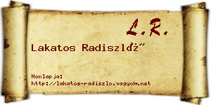 Lakatos Radiszló névjegykártya